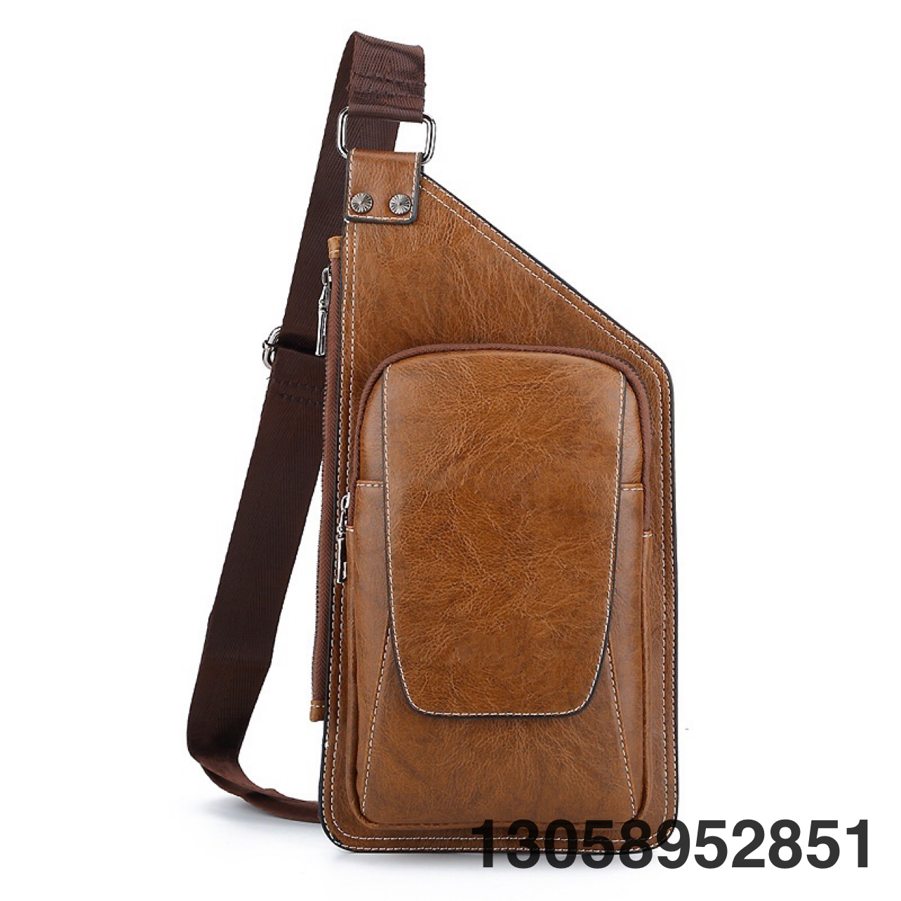 Vertical Wear-Resistant One Shoulder Zipper Small Bag Retro ...