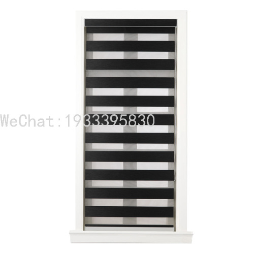 day and night curtain soft gauze shutter roller shutter curtain office conference room dimming curtain lifting double-layer blinds shading black