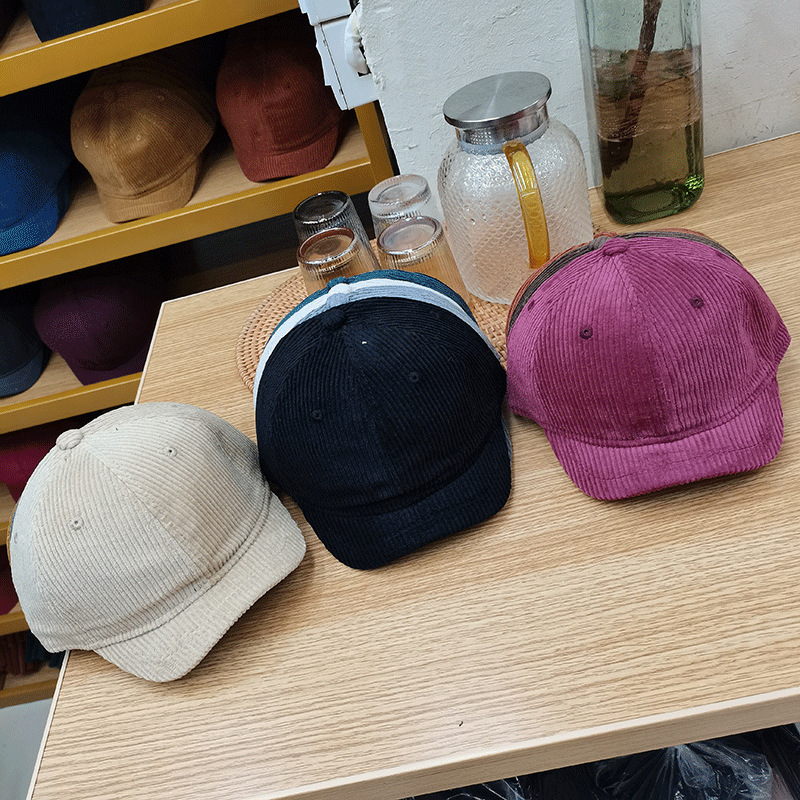2021 New Korean Style Corduroy Short-Brimmed Peaked Cap Wome...