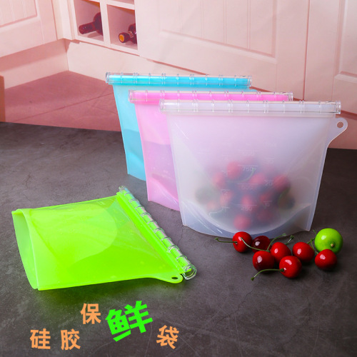 spot silicone fresh-keeping bag dried fruit sealed storage bag refrigerator food packing fresh-keeping bag self-sealing food bag