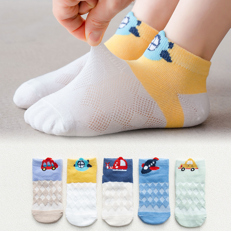 Children's Socks Spring and Summer New 2021 Mesh Thin Boat S...