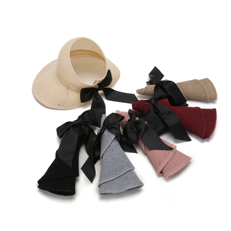 Summer New Women's Broad-Brimmed Hat Korean Fashion Air Top Ponytail Bucket Hat Outdoor Travel
