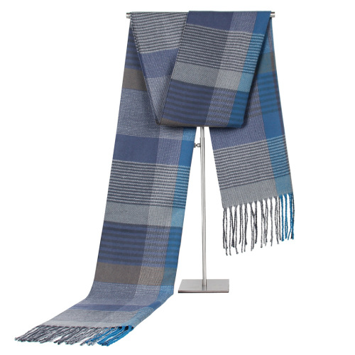 Autumn and Winter New Korean Plaid Men‘s Scarf Men‘s Cashmere-like Warm Scarf Gifts