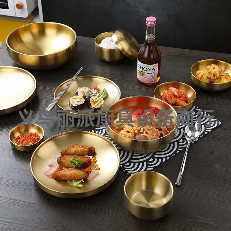 304 stainless steel Korean tableware soup bowl cold noodle bowl salad bowl