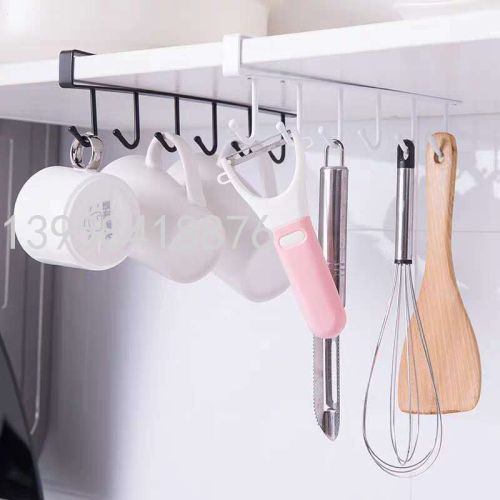 Kitchen Wrought Iron hook Seamless Nail-Free Cabinet Hanging Cabinet Student Dormitory Hook Mask Schoolbag Wardrobe 