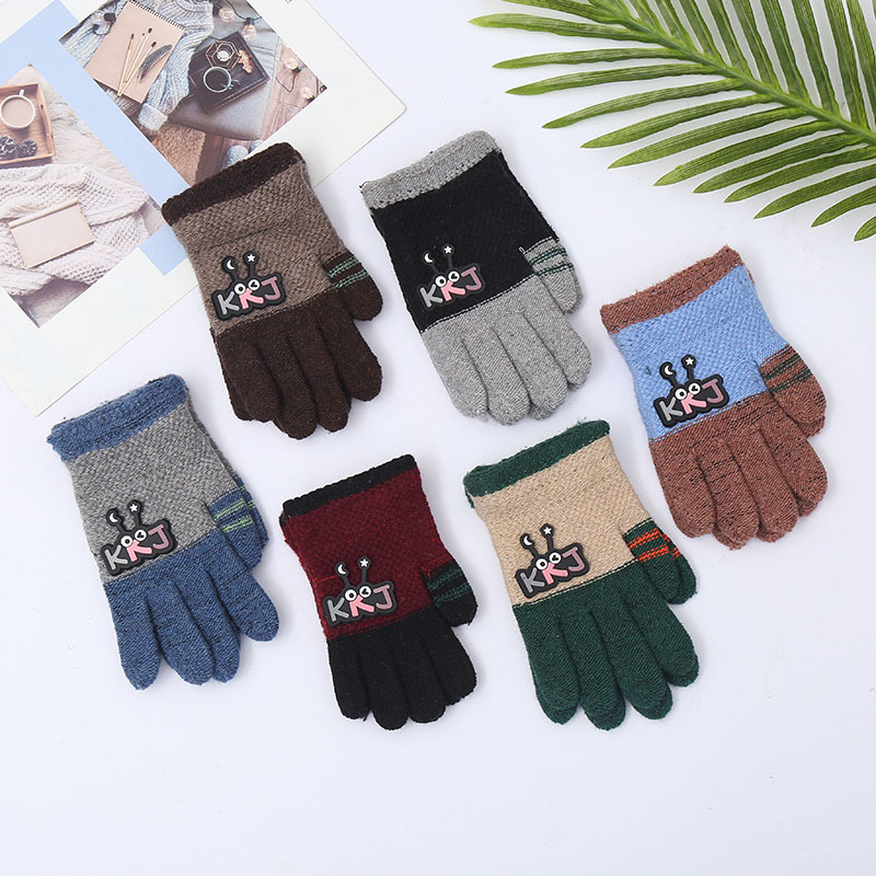 2021 Winter New Anti-Cashmere Knitted Warm Gloves Touch Screen Student Writing Outdoor Sports Riding