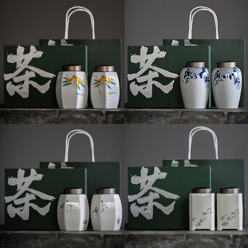 Tea Packing Boxes Porcelain Hand Painted an Ink Painting of ...