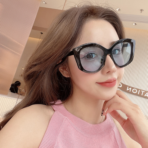 european and american fashion new cat eye sunglasses irregular comfortable ins sunglasses large frame sunglasses 5290