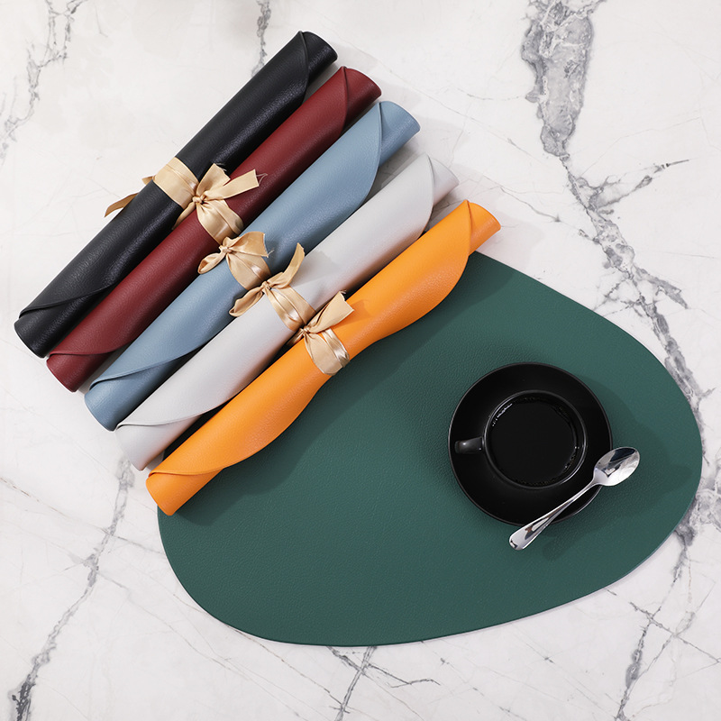 Ningxin Modern Fashion PVC Imitation Leather Custom Table Mat Waterproof and Oil-Proof Placemat Heat