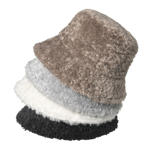 online celebrity korean style hat baby reba same lamb plush fisherman hat female student warm bucket hat wholesale