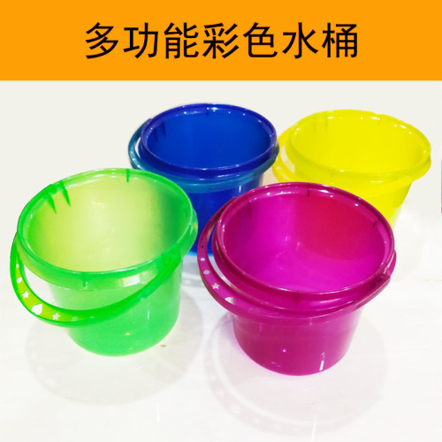 Color Portable Small Bucket Children‘s Beach Fishing Bucket Art Sketching Gouache Pen Washing Bucket Multi-Purpose Bucket