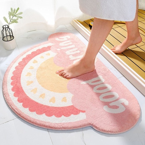 xincheng cross-border exclusive cashmere-like round blanket rainbow floor mat bathroom carpet absorbent door mat bathroom entrance floor mat