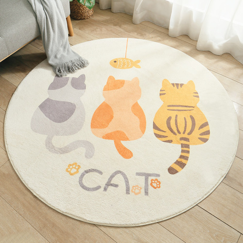 xincheng cartoon creative round lambswool carpet nordic ins style living room bedroom coffee table mat bedside round floor mat