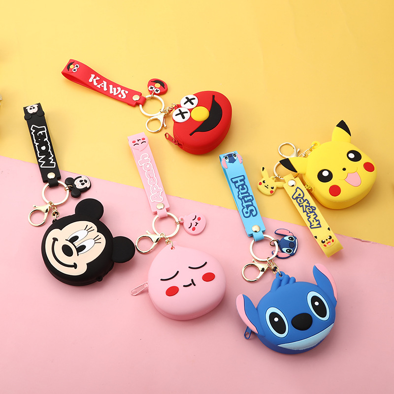 Cross-Border Cute Children's Silica Gel Key Chain Coin Purse...