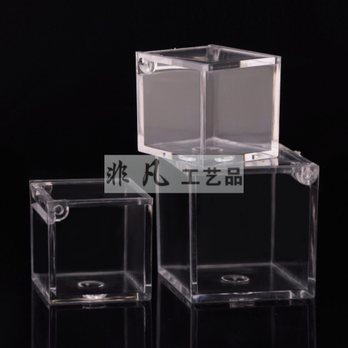 6cm flip transparent plastic candy box creative video packaging box ps square jewelry storage box small box