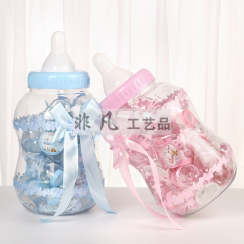 Baby Shower European-Style Baby One Month Old Candy Box Plastic Feeding Bottle Creative Birthday Candy Box Packaging