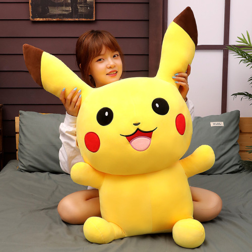 Creative Happy Laugh Pikachu Plush Toy Large Bikachu Pillow Crane Machine Doll Valentine‘s Day Gift
