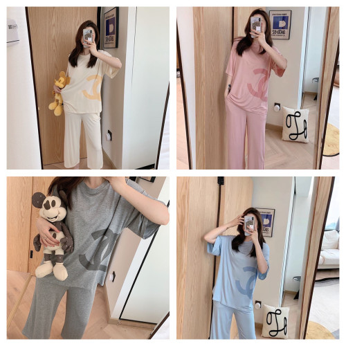 Southeast Asia Japan and South Korea Popular Straight Wide Leg Pants Cartoon Pajamas Women‘s Summer and Spring Home Wear Foreign Trade Direct Sales