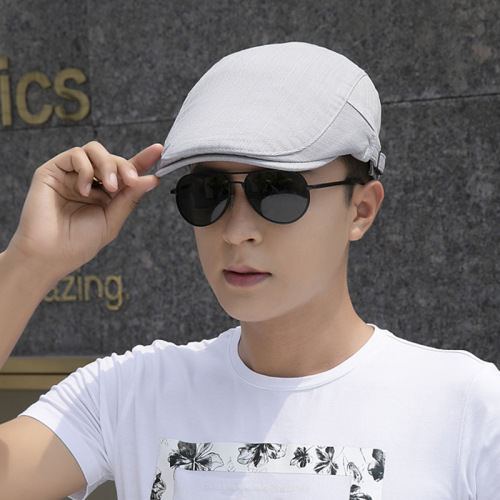 Yashante Korean Style Forward Hat Unisex Outdoor Sun Hat Beret Solid Color Peaked Cap Tide