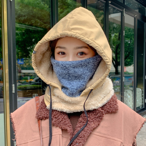 21 New Products in Stock Cold Protection in Autumn and Winter Sleeve Cap Wear Mask Warm Thickened Scarf Integrated Face Care Riding Electric Car Cap