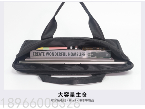 Coney Portable Briefcase Business Meeting File Bag Handbag Customization Canvas File Bag Kn8858