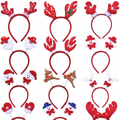 christmas fabric series christmas headband red cute antler hairpin santa‘s headband headdress