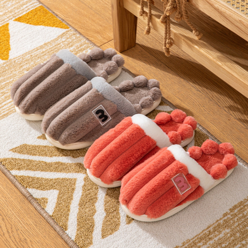 New Cotton Slippers Women‘s Winter indoor Household Non-Slip Thick Bottom Warm Home Couple‘s Woolen Slippers Men‘s Winter Warm