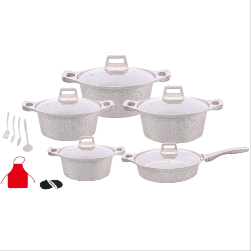17-Piece Set of Small Diamond Foreign Trade Hot Selling Household Non-Stick Pan Set Aluminum Pot Set Gift Pot High-End Pot Non-Stick Pan