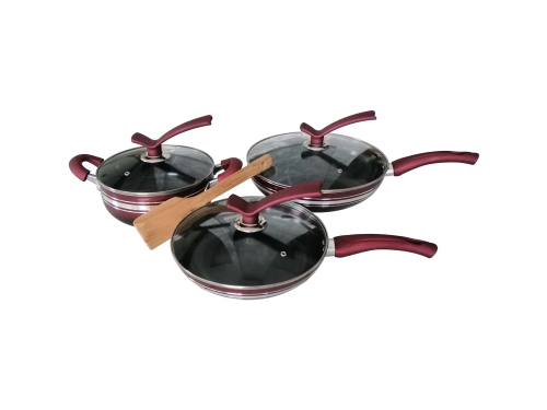 color 6-piece soup pot frying pan household non-stick pan set spot gift pot set large quantity and excellent price