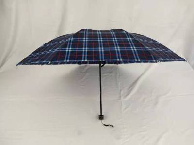 56cm 8-Bone Three-Fold Plaid Umbrella Brand New Stock Original Packaging Low Price Processing