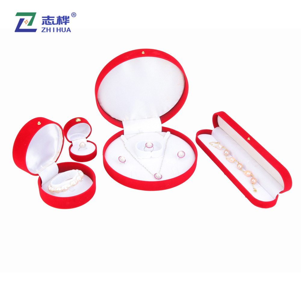 Factory Direct Sales Thread Flocking Packaging Box High-End Jewelry Jewelry Box Ring Box Jewelry Gif