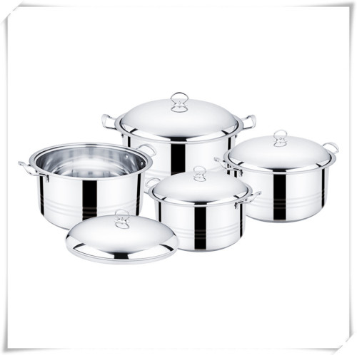 8-piece stainless steel soup pot stew pot foreign trade hot selling kitchen soup pot set pot gas stove induction cooker universal