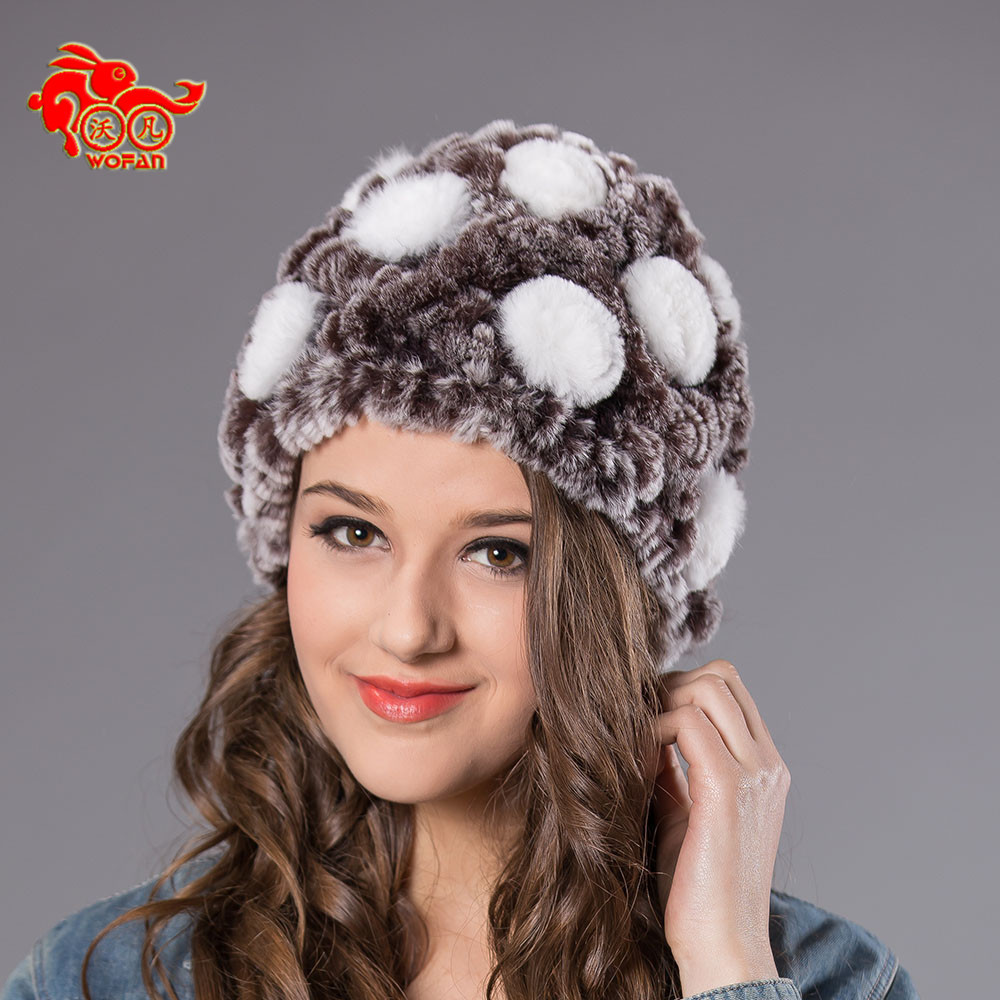 18 Autumn and Winter New Korean Style Rex Rabbit Fur Plaid C...