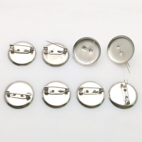 spot clothes pin simple pin insurance metal brooch flat dual-use round cover round plastic pin diy accessories