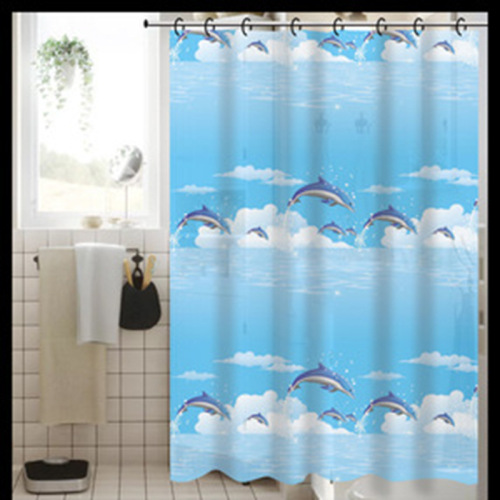 Amazon Cross-Border Furniture Antifouling Shower Curtain PEVA Printing Stretchable Partition Curtain Factory Direct Supply Department Store 