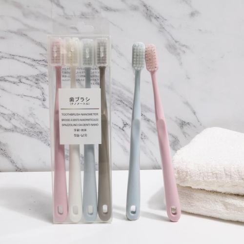 anti-ceramic toothbrush 4 pcs japanese soft-bristle toothbrush 4 pcs household adult toothbrush gift factory direct sales
