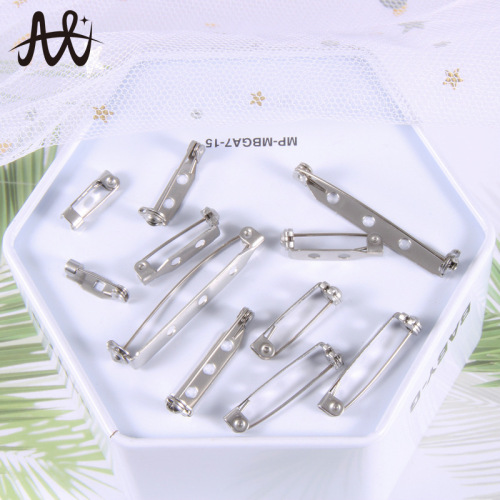 Factory Direct Supply Boutique Three-Hole Pin Metal Safety Small Brooch DIY Clothing Accessories