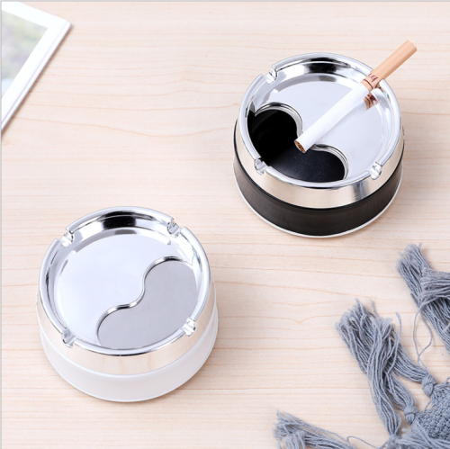 household stainless steel ashtray wear-resistant drop-resistant ashtray multi-function car color ashtray