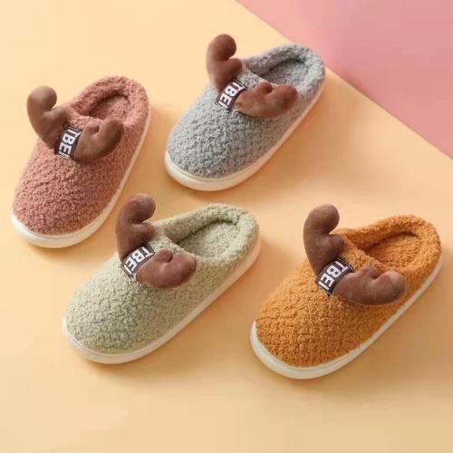 Cotton Slippers Women‘s Winter Thermal Home Wear Ins Cute Household Autumn and Winter Internet Celebrity Closed Toe Velvet Cotton-Padded Shoes for Outer Wear