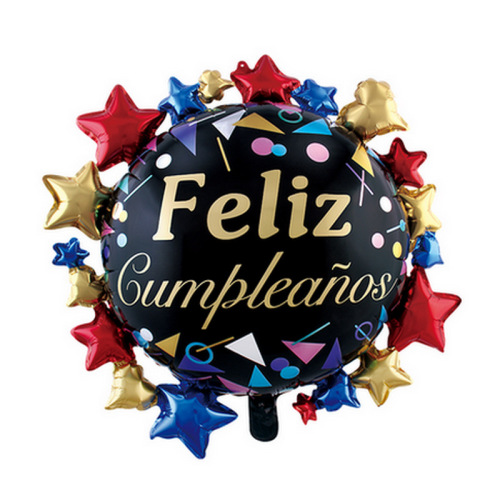 New English Spanish Birthday Star Aluminum Foil Balloon Children‘s Birthday Party Decoration Supplies Exhibition decoration