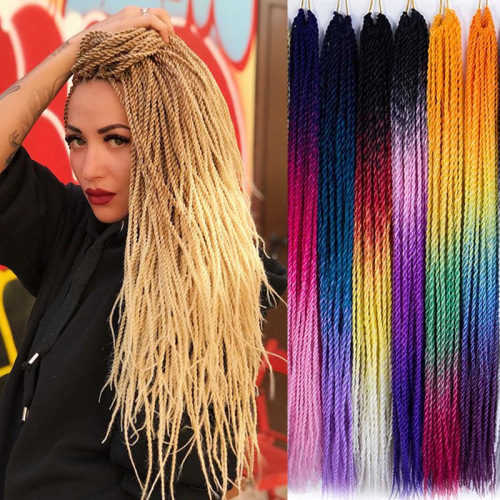 african dirty braid 2-strand box raid color reggae braid hand rub chemical fiber wig factory wholesale