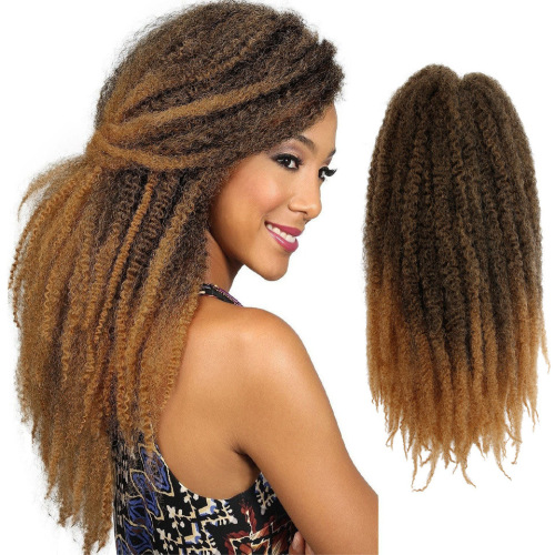 Wig European and American Style Wig Female Afro Twist Kinky Braid African Fluffy Braid Caterpillar Long Curly Hair