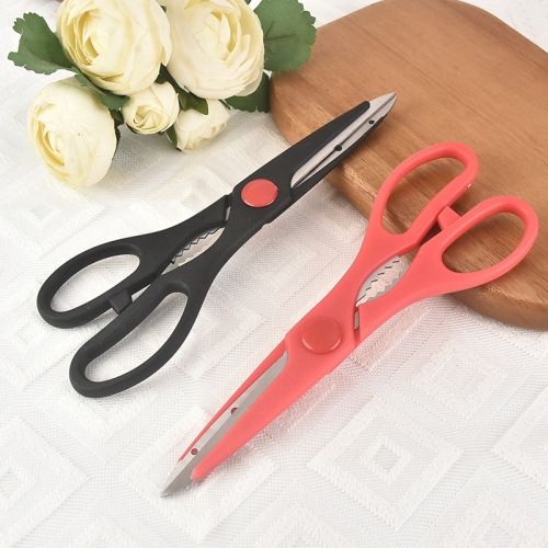 multi-function barbecue scissors kitchen scissors stainless steel kitchen household food chicken bone scissors pp handle