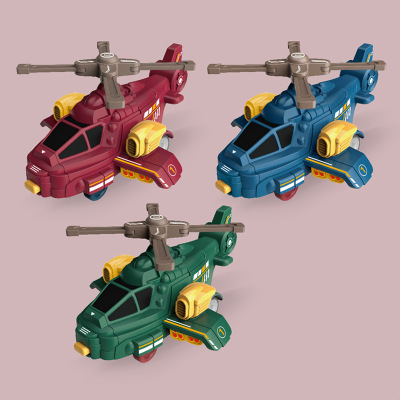 Inertial Collision Deformation Helicopter Transformation Robot Aircraft Sliding Children Boy Toy Car Stall Gift