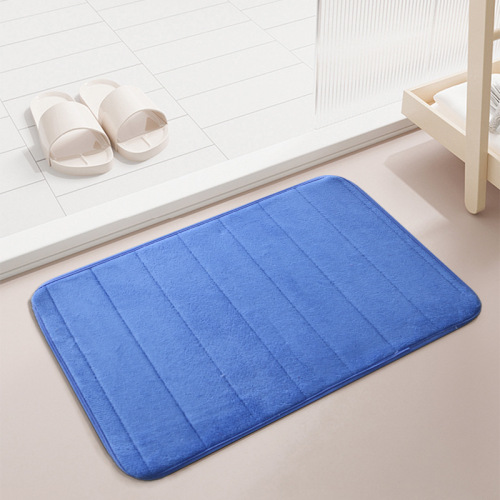 solid color door mat floor mat simple coral velvet quilted absorbent carpet bathroom floor mat