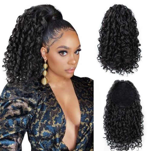 Wig Ponytail Cross-Border Wig Female African Small Curly Ponytail Chemical Fiber Elastic Net Ponytail Spot Wholesale