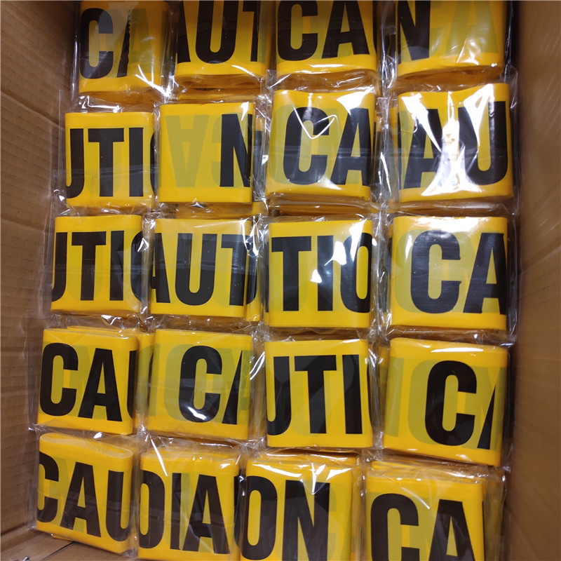 Cross-Border Halloween Thickened PE Barrier Tape Yellow Caution Halloween Party Bag Warning Line