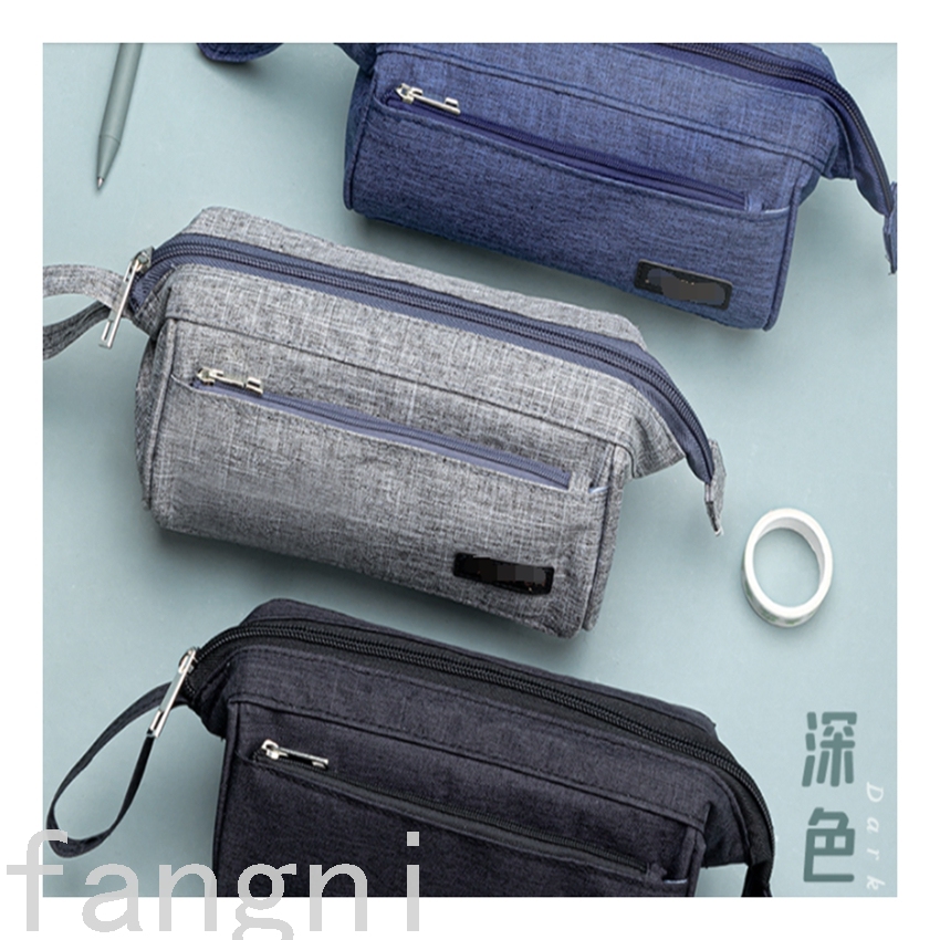 Large Capacity Male And Female Primary And Secondary School Students New Zipper Multi-Layer Pen Bag 