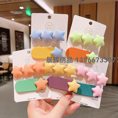 rainbow candy color girl love barrettes color matching little girl bangs clip cute hair accessories hairpin hair accessories set