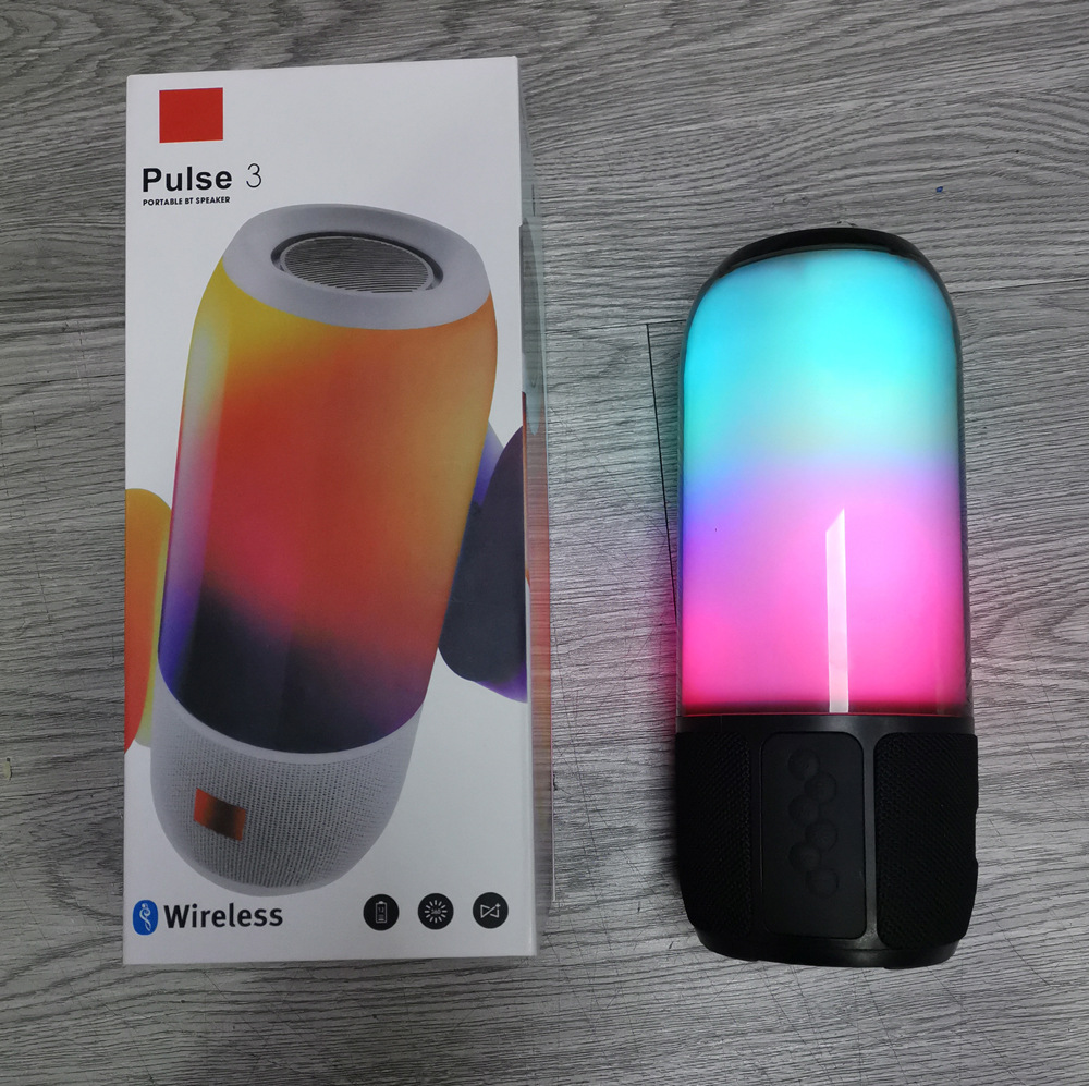 New 2021 Pulse 3/4 Bluetooth Audio Colorful Light Outdoor Full Screen Speaker Waterproof Subwoofer